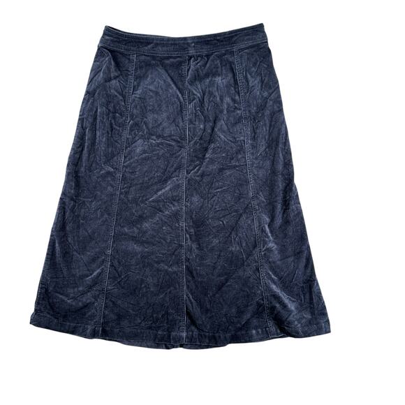 Vintage Y2K Navy Blue Corduroy Midi Skirt Croft & Barrow Size 6 Modest Cottage - Picture 1 of 5